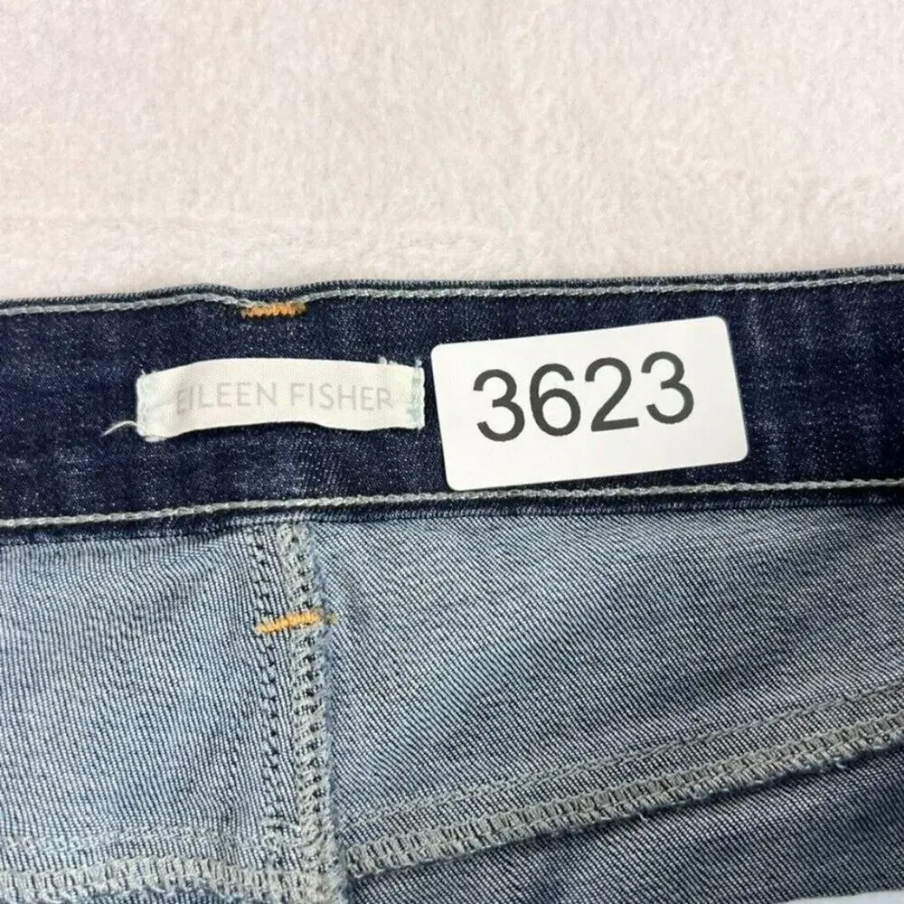 Eileen Fisher Jeans Womens 8 Blue Organic Cotton Stretch Skinny Trendy Minimal